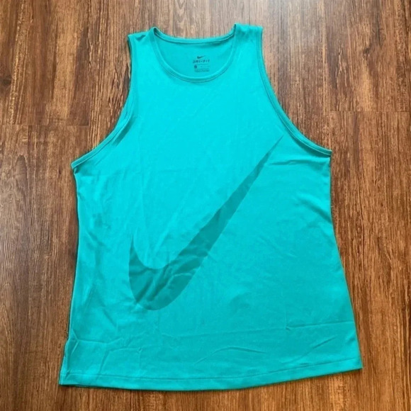 Nike Dri-Fit Green Swoosh Tank Top - Picture 1 of 5